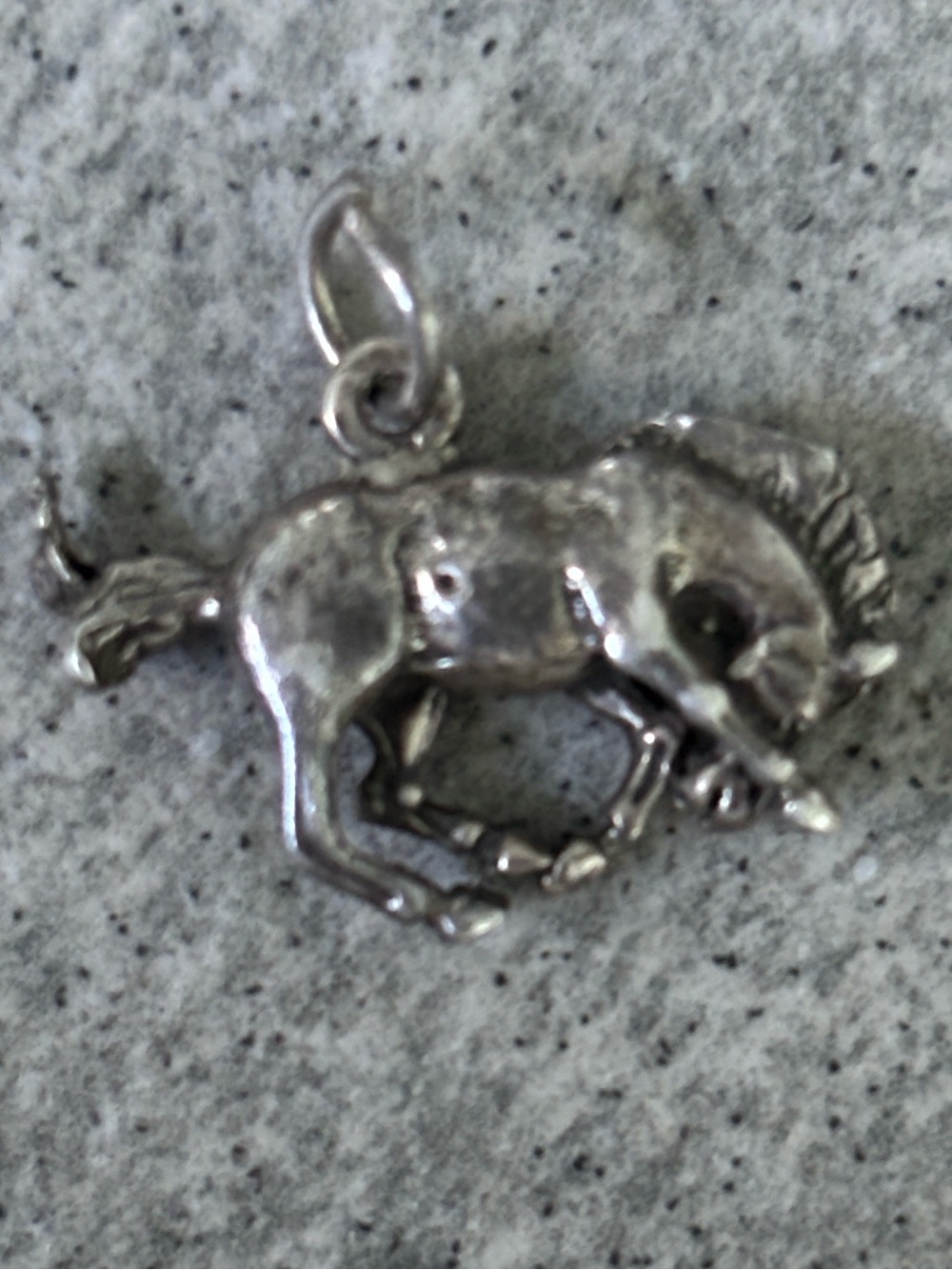 Vintage .925 Sterling Silver BullBucking Bronco Horse Charm Pendant 1/2”